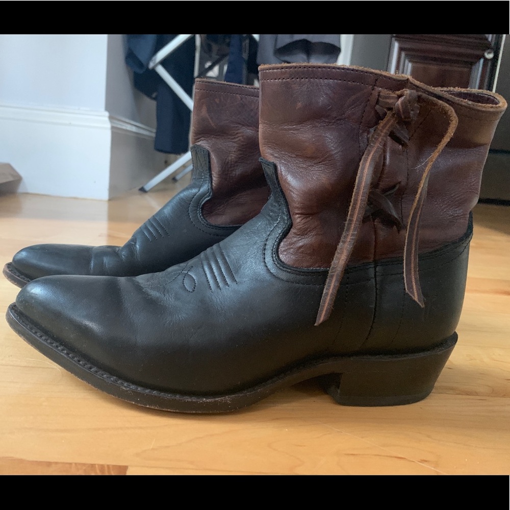 Frye Short Western Boot - Brown/Black Size 8.5